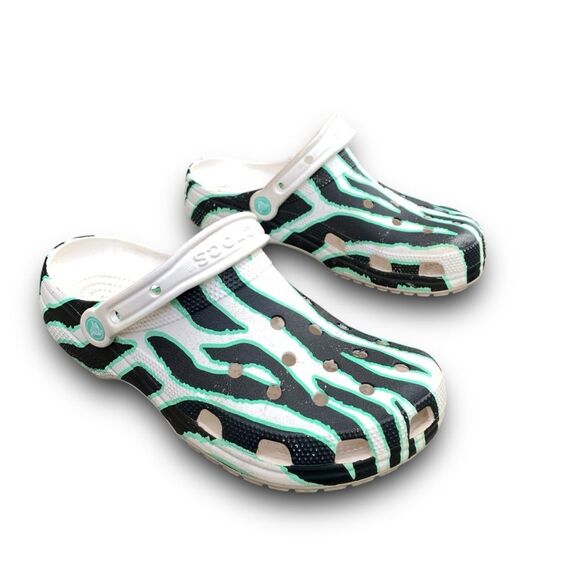 Crocs Ron English Party Animal Zebra White Classic Clog Size 10 Women’s 12 - Picture 4 of 14